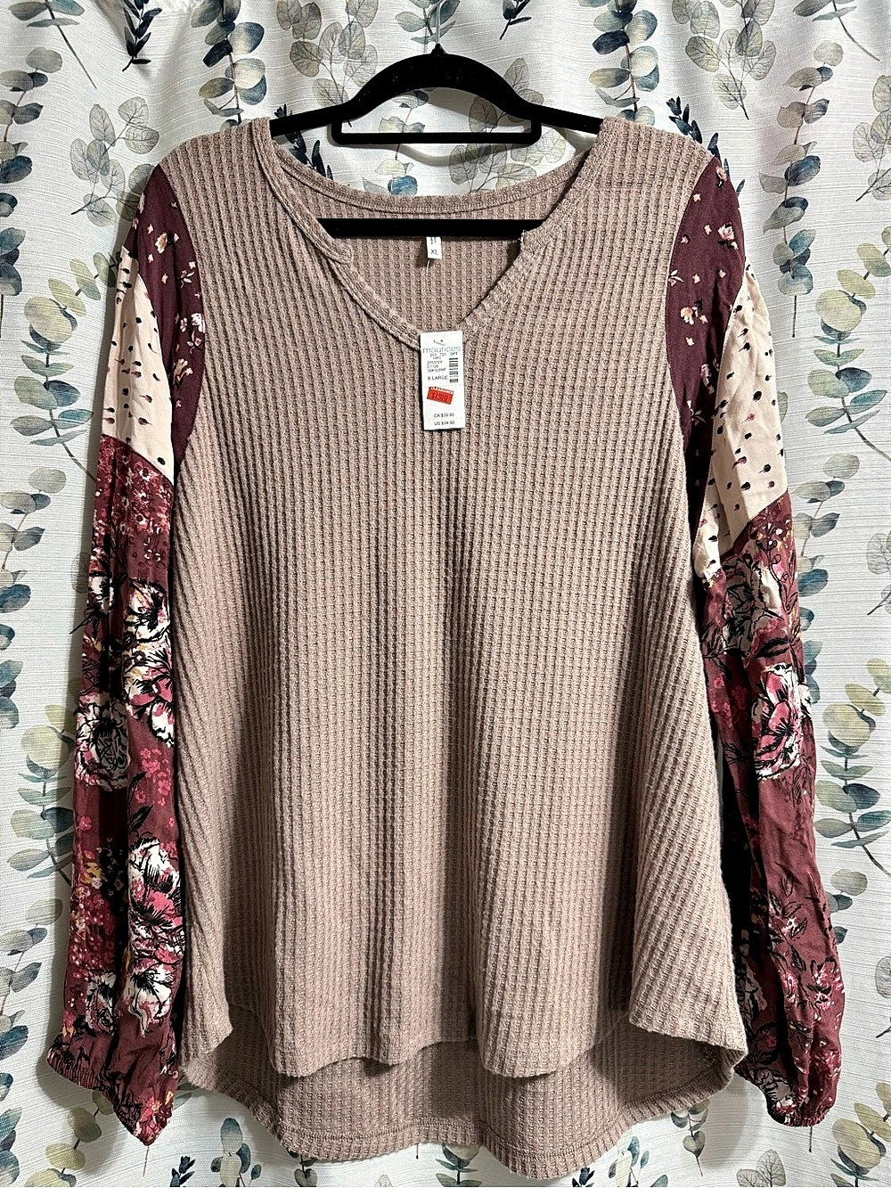 Maurices Floral Sleeve Knit Tunic